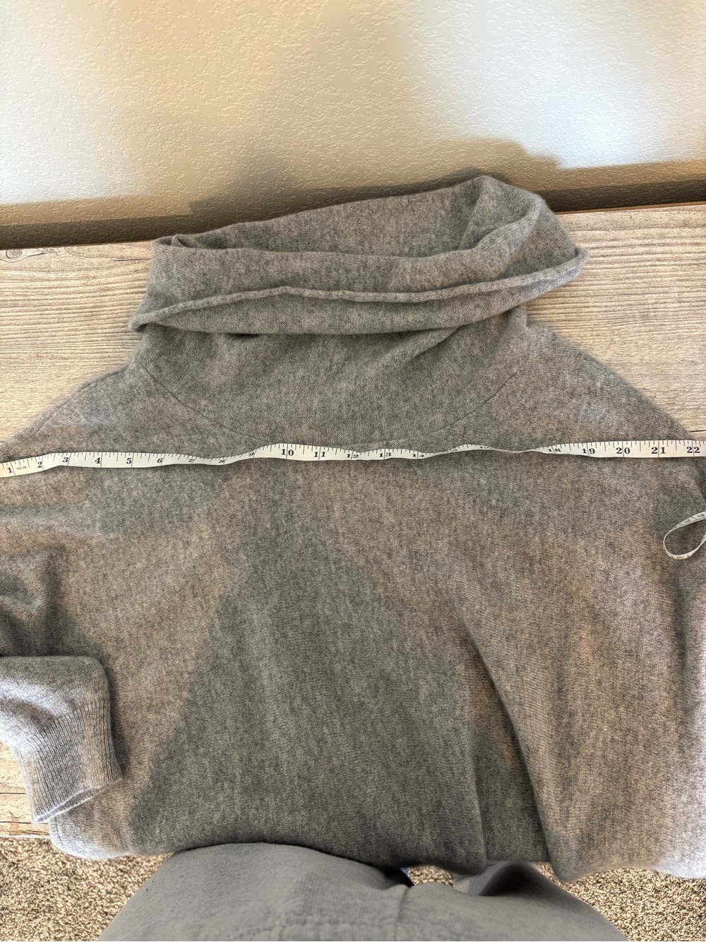 Magaschoni 100% Cashmere Sweater Gray Cowl Neck Tunic Pullover Women’s Large - Picture 11 of 15